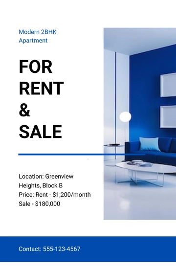 Free Creative For Rent and Sell Poster Template to Edit Online