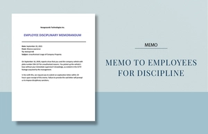 Sample Memo to Employees for Discipline Template