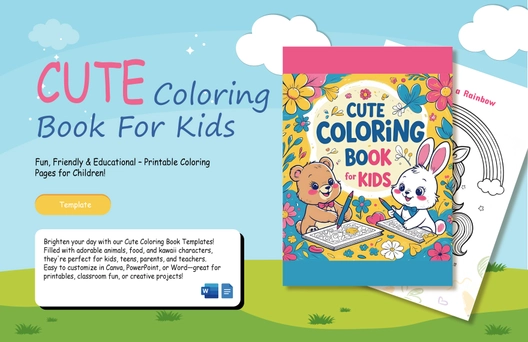 Cute Coloring Book Template Cute Coloring Book Template
