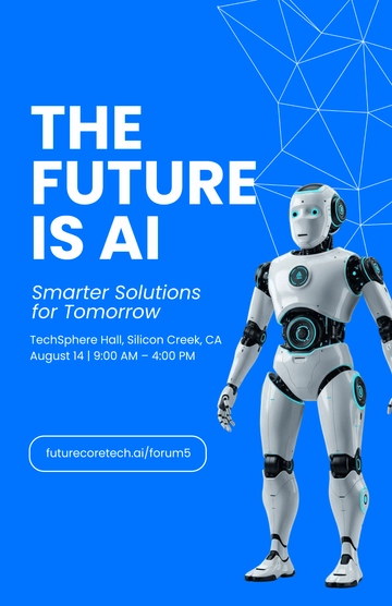 Free Blue AI Technology Poster Template to Edit Online