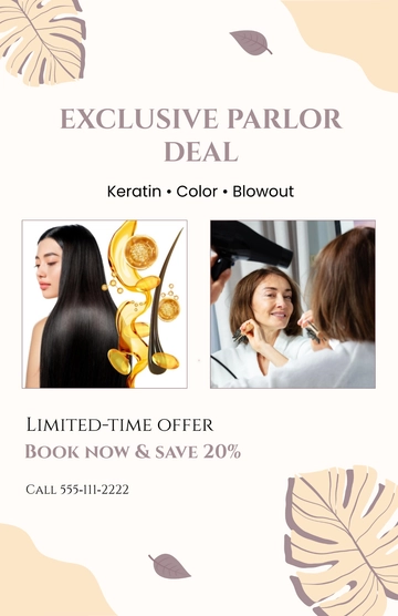 Free Beauty Promotion Poster Template to Edit Online