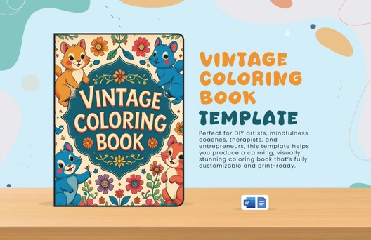 Vintage Coloring Book Template Vintage Coloring Book Template