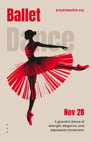 Free Red Dance Art Poster to Edit Online