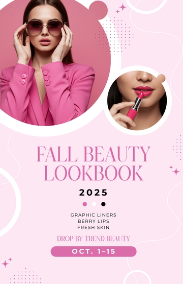 Free Pink Beauty Fashion Poster Template to Edit Online