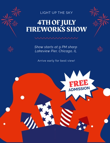 Free 4th of July Fireworks Show Flyer Template to Edit Online