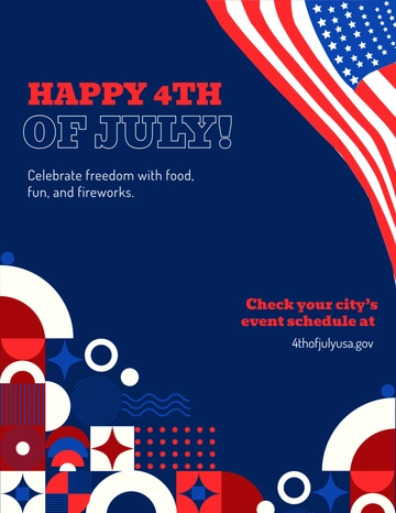 Free Geometric 4th of July Flyer Template to Edit Online