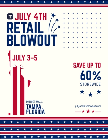 Free Professional 4th of July Blowout Flyer Template to Edit Online