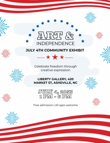 Free 4th of July Art Flyer Template to Edit Online