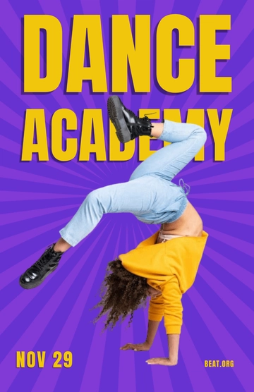 Free Yellow Dance Academy Poster to Edit Online