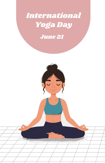 Free Yoga Day Drawing Poster Template to Edit Online