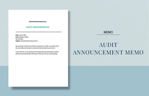 Audit Announcement Memo Template