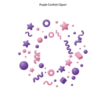 Free Purple Confetti Clipart to Edit Online