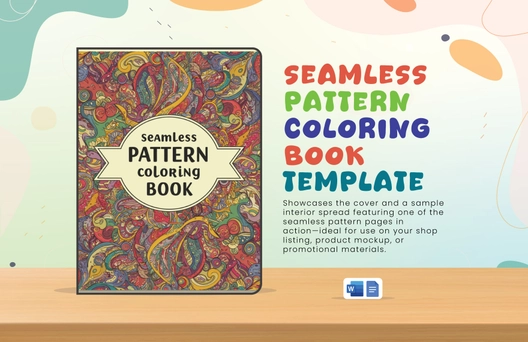 Seamless Pattern Coloring Book Template Seamless Pattern Coloring Book Template