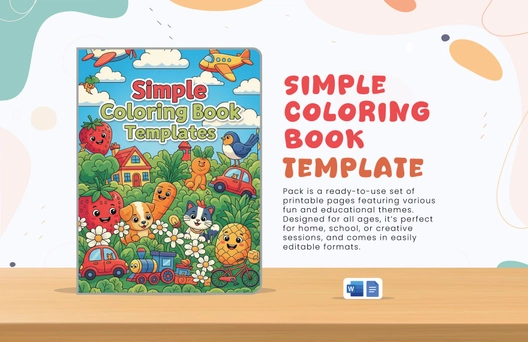 Simple Coloring Book Template Simple Coloring Book Template