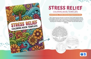 Stress Relief Coloring Book Template Stress Relief Coloring Book Template