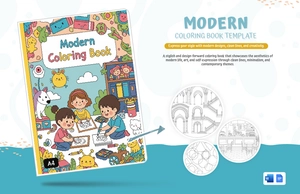 Modern Coloring Book Template Modern Coloring Book Template