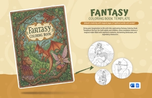 Fantasy Coloring Book Template Fantasy Coloring Book Template