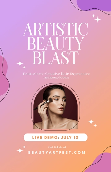 Free Beauty Art Colorful Poster Template to Edit Online