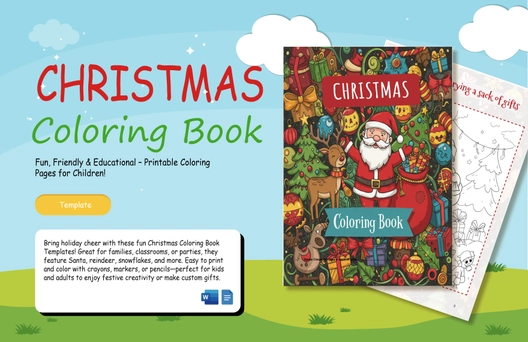 Christmas Coloring Book Template Christmas Coloring Book Template