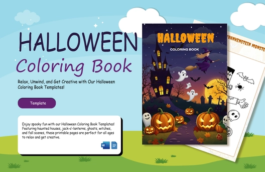 Halloween Coloring Book Template Halloween Coloring Book Template