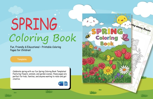 Spring Coloring Book Template Spring Coloring Book Template