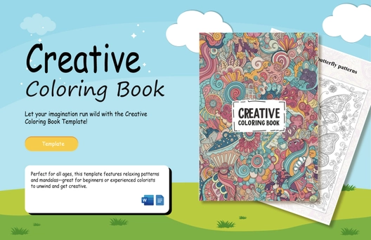 Creative Coloring Book Template Creative Coloring Book Template