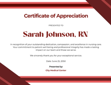 Free Nurse Appreciation Certificate Template to Edit Online