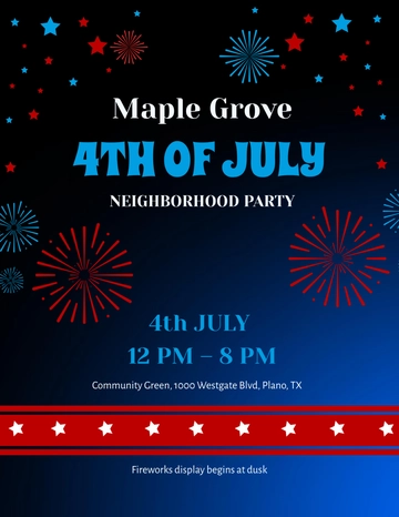 Free 4th of July Neighborhood Flyer Design Template to Edit Online
