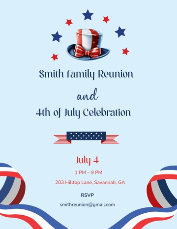 Free 4th of July Family Reunion Flyer Template to Edit Online