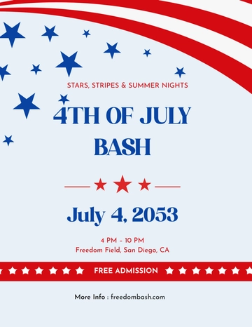 Free Modern 4th of July Bash Flyer Template to Edit Online