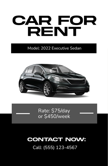 Free Black Car for Rent Poster Template to Edit Online