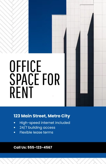 Free Simple Office for Rent Poster Template to Edit Online