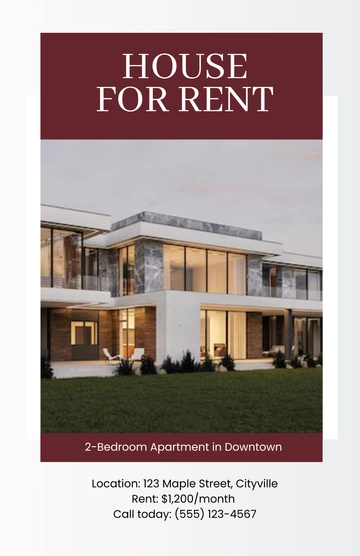 Free Real Estate for Rent Poster Template to Edit Online