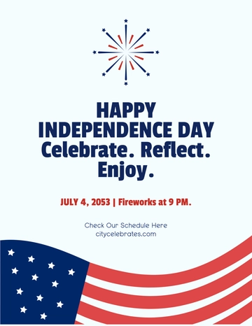 Free Minimalist Background 4th of July Flyer Template to Edit Online