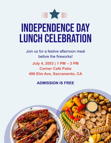 Free 4th of July Lunch Flyer Template to Edit Online