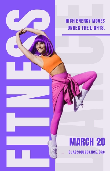 Free Blank Dance Fitness Poster to Edit Online