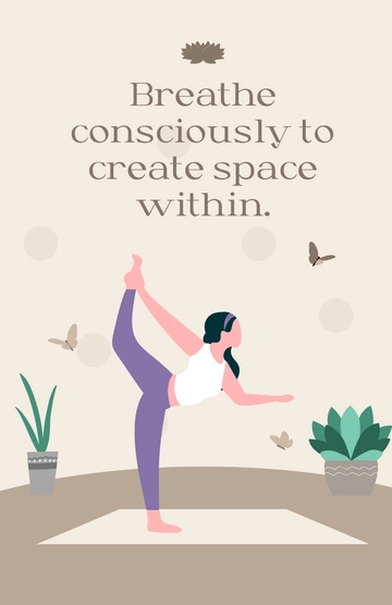 Free Yoga Lifestyle Awareness Poster Template to Edit Online