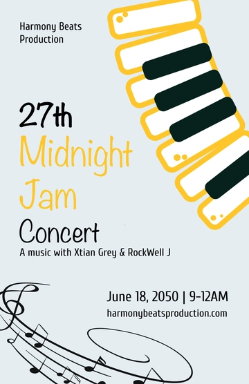 Free Colorful Landscape Concert Poster Template to Edit Online