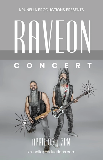 Free Modern Metal Concert Poster Template to Edit Online