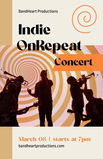 Free Simple Indie Concert Poster Template to Edit Online