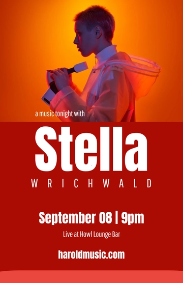 Free Red Concert Gig Poster Template to Edit Online