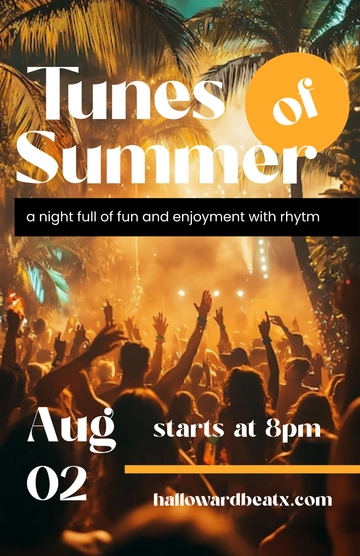 Free Professional Summer Concert Poster Template to Edit Online