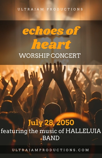 Free Worship Concert Poster Template to Edit Online