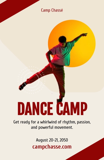 Free Simple Dance Camp Poster Template to Edit Online