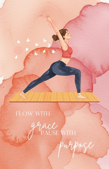 Free Simple Yoga Painting Poster Template to Edit Online