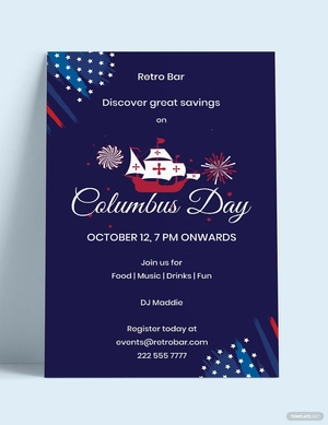 Columbus Day Poster Template