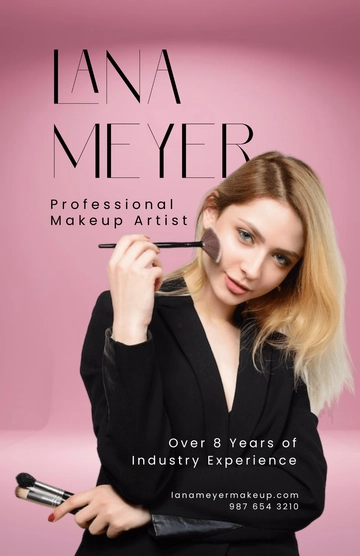 Free Professional Makeup Portfolio Poster Template to Edit Online