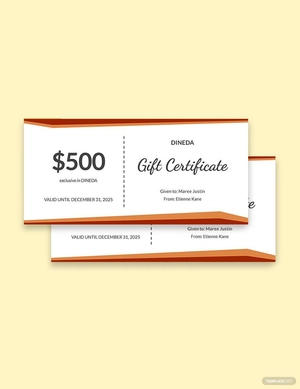 Restaurant Birthday Gift Certificate Template
