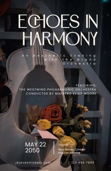 Free Aesthetic Orchestra Concert Poster Template to Edit Online