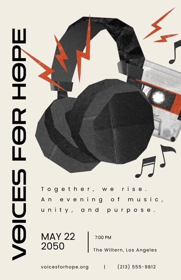 Free Benefit Concert Poster Template to Edit Online